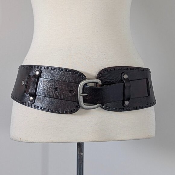 Western Style Vintage Fossil Leather Belt Large - Picture 1 of 13